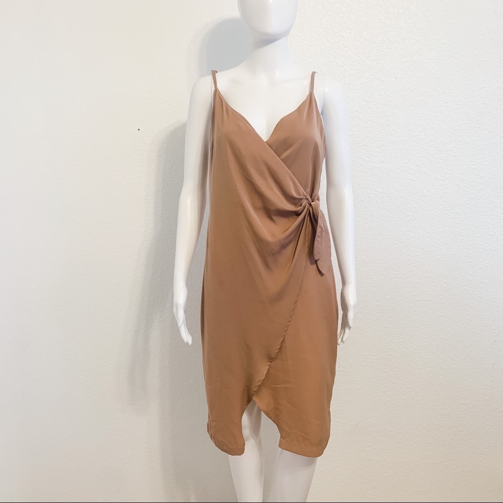Leith Size Small Brown Faux Wrap Dress